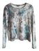Lisa Todd Size XS Purple & Blue 100% Cotton Long Sleeve Round Neck Tye Dye Top Purple & Blue / XS