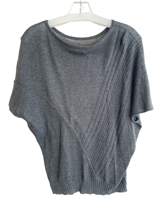 LAmade Size XS Grey 100% Cotton Wide Round Neck Bat Wing Knit Top Grey / XS