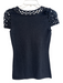 Lilly Pulitzer Size XS Black Cotton Blend Knit Shimmer Cap Sleeve Top Black / XS