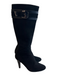 Cole Haan Shoe Size 6.5 Black Leather Knee High Suede High Heel Almond Toe Boots Black / 6.5