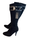 Cole Haan Shoe Size 6.5 Black Leather Knee High Suede High Heel Almond Toe Boots Black / 6.5