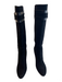 Cole Haan Shoe Size 6.5 Black Leather Knee High Suede High Heel Almond Toe Boots Black / 6.5