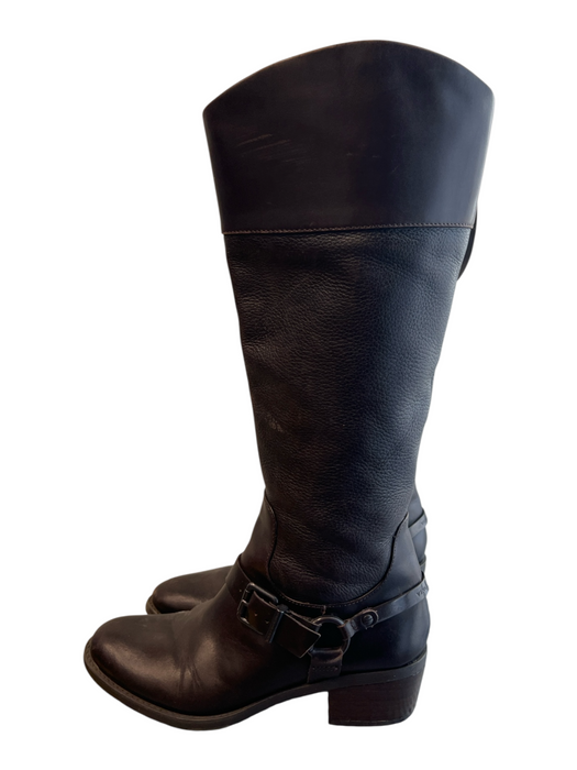 Vince Camuto Shoe Size 6.5 Brown Pebbled Leather Knee High Side Zip Boots Brown / 6.5