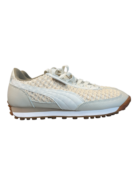 Puma Shoe Size 8 Cream Manmade Material Knit Lace Up Almond Toe Sneaker Shoes Cream / 8