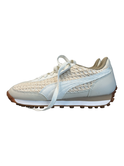 Puma Shoe Size 8 Cream Manmade Material Knit Lace Up Almond Toe Sneaker Shoes Cream / 8