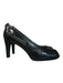 Stuart Weitzman Shoe Size 7 Black Leather Reptile Embossed Peep Toe Shoes Black / 7