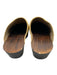 Celine Shoe Size 40 Gold & Brown Leather & Wood Logo Slip On Mule Clogs Gold & Brown / 40