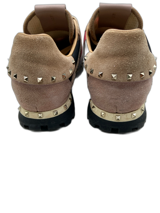 Valentino Shoe Size 38.5 Brown, Green, Pink Suede & Synthetic Camo Sneakers Brown, Green, Pink / 38.5