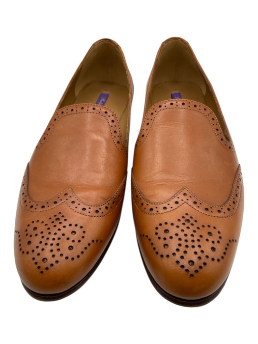 Ralph Lauren Purple Shoe Size 38.5 B Brown Leather Perforated Loafers Brown / 38.5 B