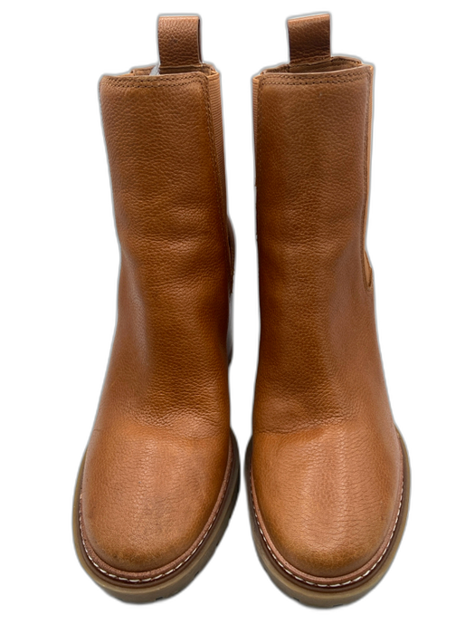 Tory Burch Shoe Size 8.5 Chestnut Brown Leather Chest Cutout Ankle Boot Booties Chestnut Brown / 8.5