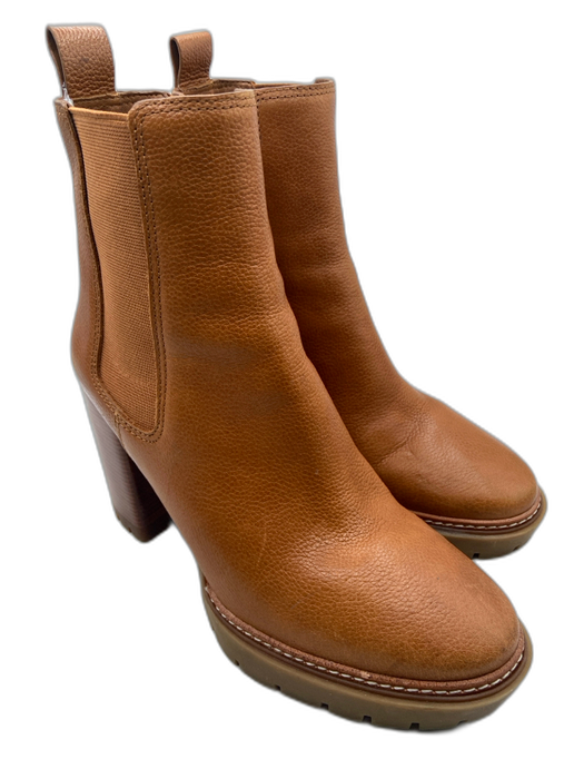 Tory Burch Shoe Size 8.5 Chestnut Brown Leather Chest Cutout Ankle Boot Booties Chestnut Brown / 8.5
