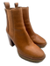 Tory Burch Shoe Size 8.5 Chestnut Brown Leather Chest Cutout Ankle Boot Booties Chestnut Brown / 8.5