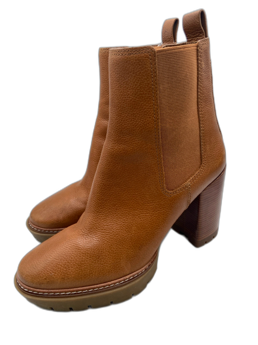 Tory Burch Shoe Size 8.5 Chestnut Brown Leather Chest Cutout Ankle Boot Booties Chestnut Brown / 8.5