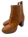 Tory Burch Shoe Size 8.5 Chestnut Brown Leather Chest Cutout Ankle Boot Booties Chestnut Brown / 8.5