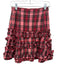 Molly Goddard Size 8 Pink, Red, Multi Cotton Plaid Ruffle Details Side Zip Skirt Pink, Red, Multi / 8