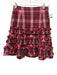 Molly Goddard Size 8 Pink, Red, Multi Cotton Plaid Ruffle Details Side Zip Skirt Pink, Red, Multi / 8