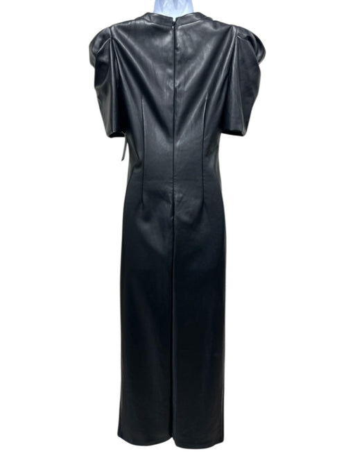 One33 Social Size 2 Black Polyurethane Maxi Short Sleeve Side Split Hem Dress Black / 2