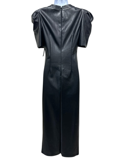 One33 Social Size 2 Black Polyurethane Maxi Short Sleeve Side Split Hem Dress Black / 2
