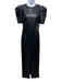One33 Social Size 2 Black Polyurethane Maxi Short Sleeve Side Split Hem Dress Black / 2
