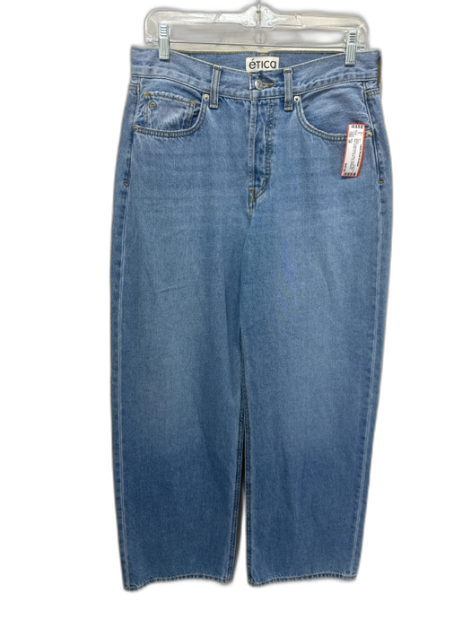 Etica Size 28 Medium light wash Cotton Denim Mid Rise Button Fly Wide Leg Jeans Medium light wash / 28
