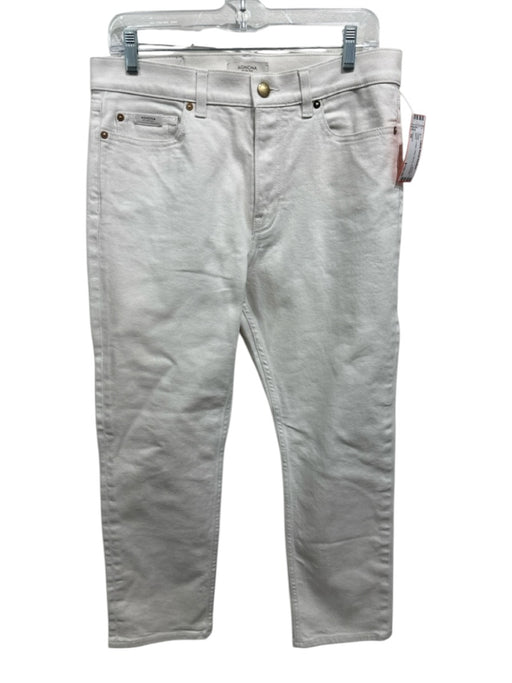 Agnona Size 48 Cream Cotton Solid Zip Fly Men's Pants Cream / 48