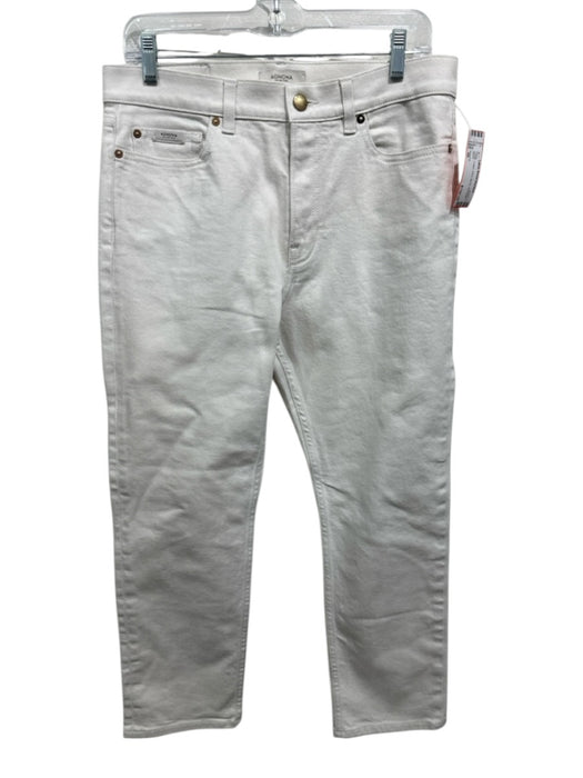 Agnona Size 48 Cream Cotton Solid Zip Fly Men's Pants Cream / 48