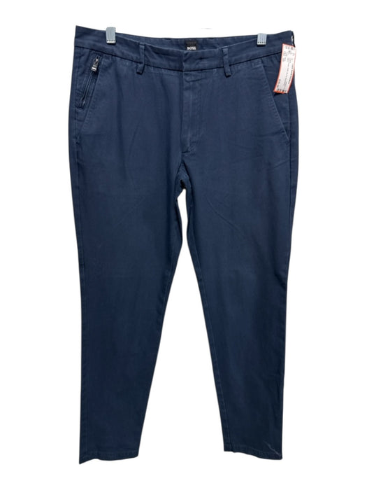 Boss Size 32r Blue Cotton Solid Zip Fly Men's Pants Blue / 32r
