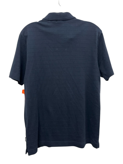 Boss Size M Navy Blue Cotton Striped Polo Men's Short Sleeve Navy Blue / M