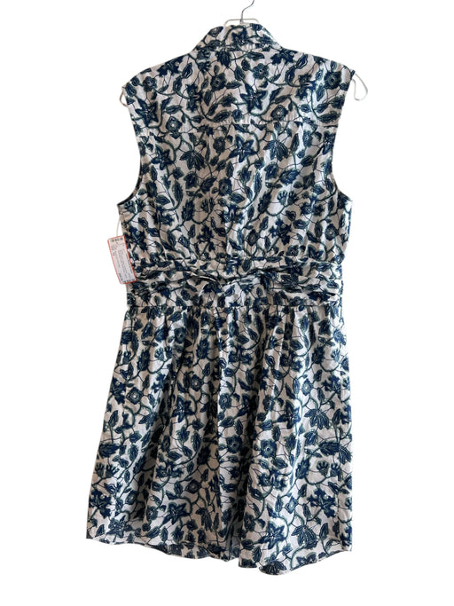 Derek Lam 10 Crosby Size 12 Blue & White Cotton Floral Print Sleeveless Dress Blue & White / 12