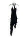 BCBG Maxazria Size XS Black Acetate Halter Ruffle Detail Asymetric Hem Dress Black / XS