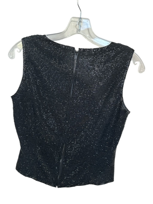 Black Tie Oleg Cassini Size 4 Black Synthetic Beaded Sleeveless Crop Formal Top Black / 4