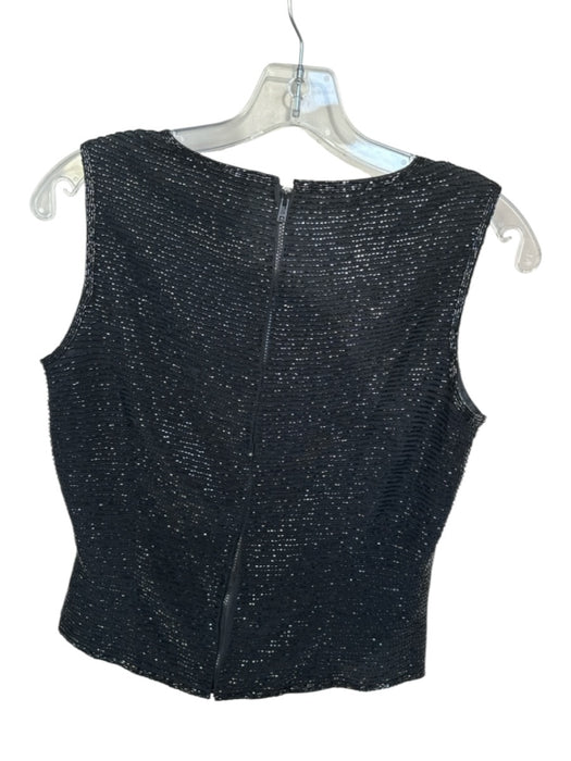 Black Tie Oleg Cassini Size 4 Black Synthetic Beaded Sleeveless Crop Formal Top Black / 4