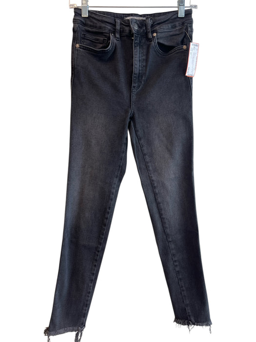 Free People Size 27 Grey Cotton Denim High Rise Zip Fly Skinny Jeans Grey / 27