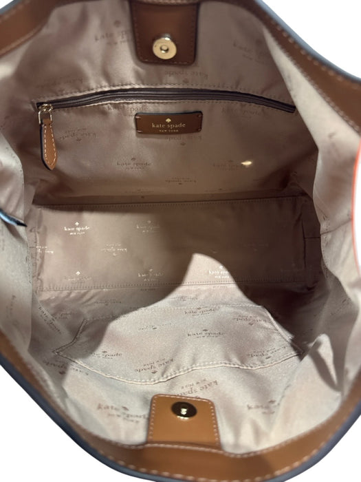Kate Spade Tan Brown Leather Adjustable Strap Magnetic Snap Closure Shoulder Bag Tan Brown / L