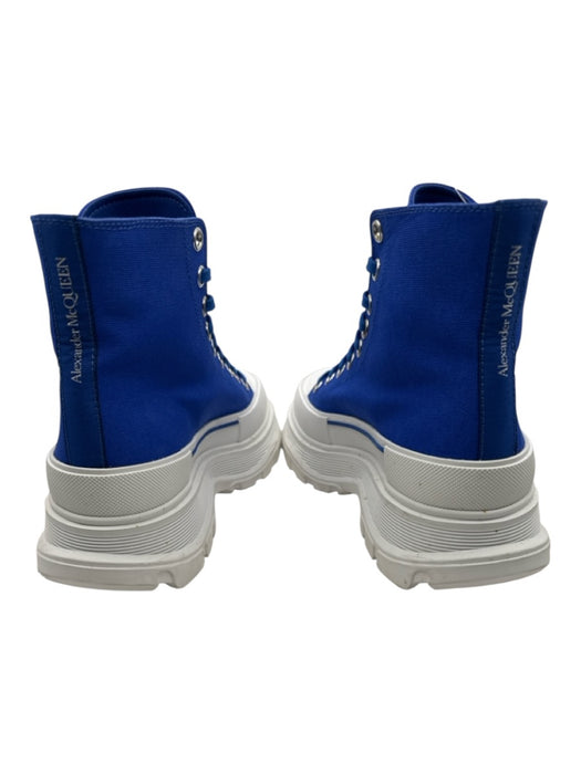 Alexander McQueen Shoe Size 39.5 Blue & White Canvas & Rubber Platform Sneakers Blue & White / 39.5