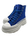 Alexander McQueen Shoe Size 39.5 Blue & White Canvas & Rubber Platform Sneakers Blue & White / 39.5