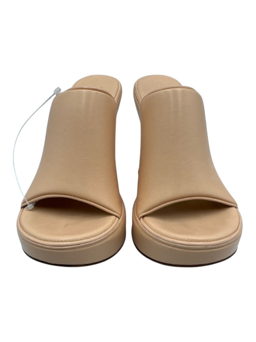 Bottega Veneta Shoe Size 39.5 Beige Pink Nappa Leather Wedge Open Toe Mules Beige Pink / 39.5