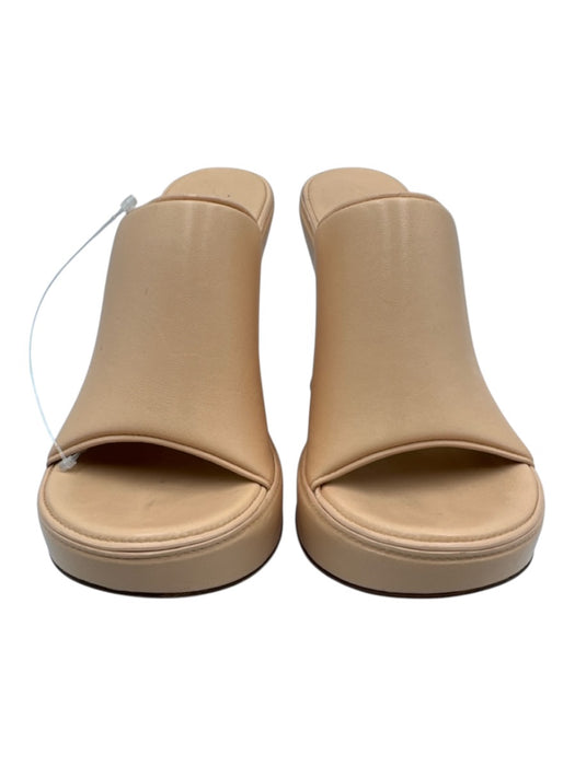 Bottega Veneta Shoe Size 39.5 Beige Pink Nappa Leather Wedge Open Toe Mules Beige Pink / 39.5
