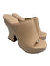 Bottega Veneta Shoe Size 39.5 Beige Pink Nappa Leather Wedge Open Toe Mules Beige Pink / 39.5