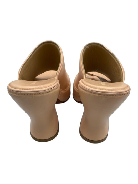 Bottega Veneta Shoe Size 39.5 Beige Pink Nappa Leather Wedge Open Toe Mules Beige Pink / 39.5