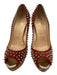 Christian Louboutin Shoe Size 39.5 Red, Brown, Beige Leather & Pony Hair Pumps Red, Brown, Beige / 39.5