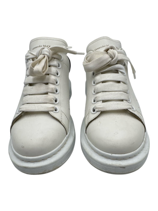 Alexander McQueen Shoe Size 39.5 White & Black Leather Lace Up Platform Sneakers White & Black / 39.5