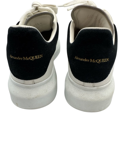 Alexander McQueen Shoe Size 39.5 White & Black Leather Lace Up Platform Sneakers White & Black / 39.5
