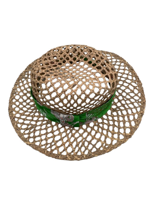 Emilio Pucci Beige Straw Silk Detail Round Hat Beige / 1