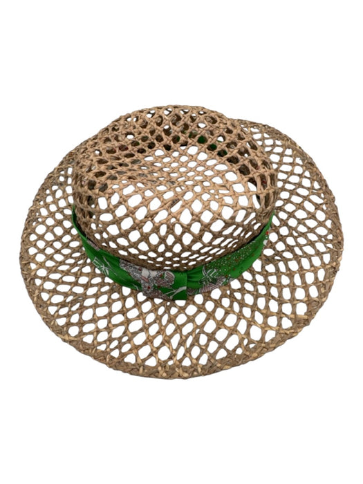 Emilio Pucci Beige Straw Silk Detail Round Hat Beige / 1