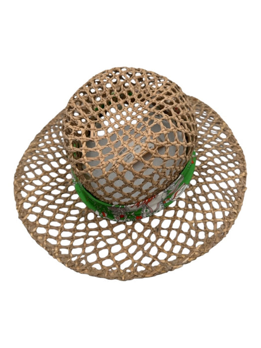 Emilio Pucci Beige Straw Silk Detail Round Hat Beige / 1
