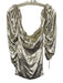 Cult Gaia Size L Beige Viscose Velvet Long Sleeve Open Side Ruched Detail Top Beige / L