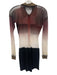 Ottolinger Size S Orange & Black Sheer Multi Color Striped Ombre Long Sleeve Top Orange & Black / S