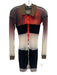 Ottolinger Size S Orange & Black Sheer Multi Color Striped Ombre Long Sleeve Top Orange & Black / S