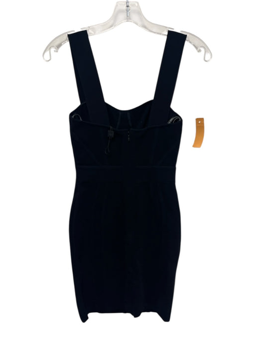 Herve Leger Size XS Black Viscose & Nylon Bandage Mini Dress Black / XS